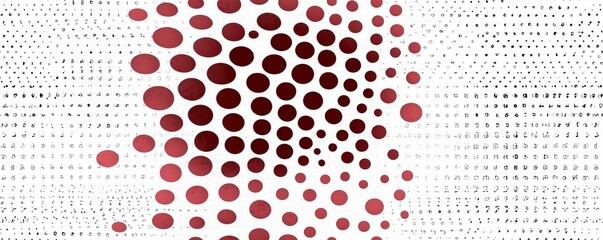 Abstract red dot pattern creating a dynamic visual effect on a white background.