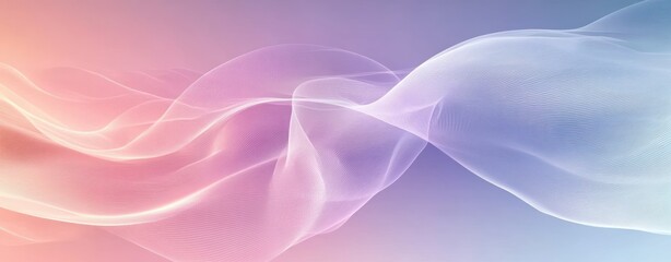 Fototapeta premium Abstract Digital Art Background in Soft Pastel Colors with Ethereal Waves and Smooth Curves