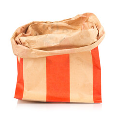 paper bag fast food isolated Crumpled