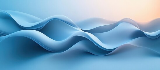Fototapeta premium Abstract Flowing Waves Light Blue Gradient Composition
