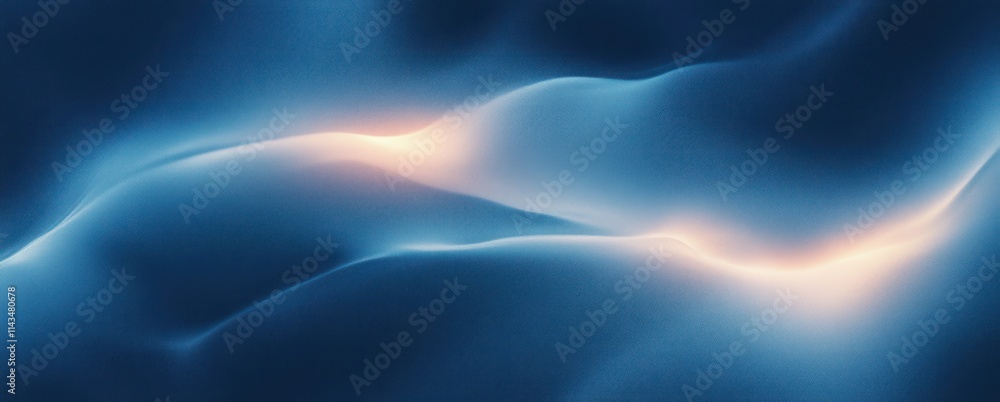 Poster blue light glowing gradient abstract background with smooth textured grainy design