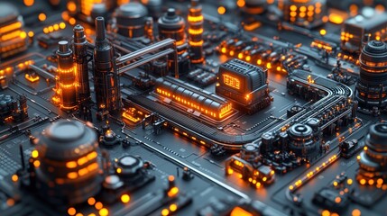 Isometric Illustration of Smart Warehouse Automation with Inventory Control and IoT Technology for Efficient Logistics Management