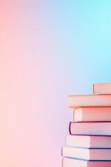 Fototapeta premium Dreamlike Stack of Books Against Soft Pastel Background