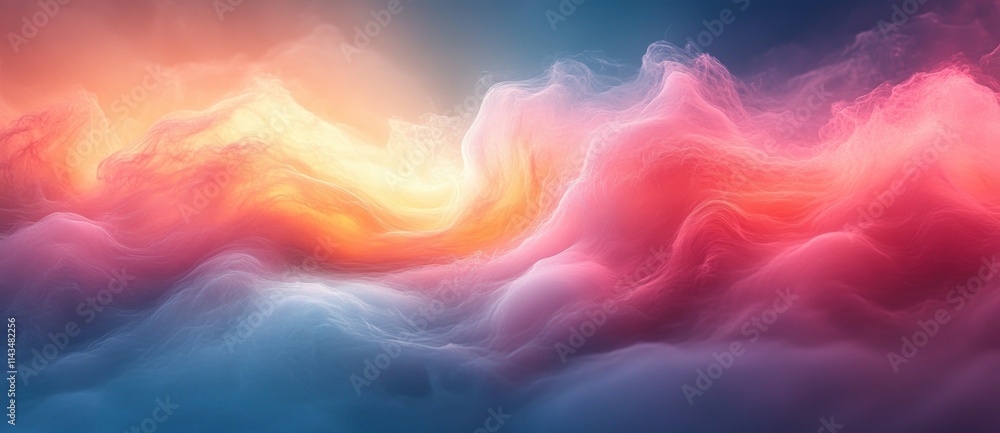 Poster mint green to pink gradient background abstract expressionist smooth texture soft lighting summer de