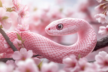 Fototapeta premium Background for 3d illustration of snake and flower elements