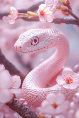 Fototapeta premium Background for 3d illustration of snake and flower elements