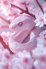 Fototapeta premium Background for 3d illustration of snake and flower elements
