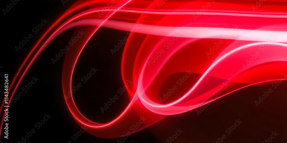 Poster dynamic red light trails on a dark background