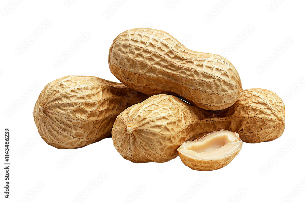 Poster a bunch of peanuts with one of them open