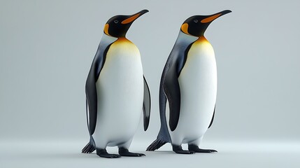 Fototapeta premium two penguins standing together
