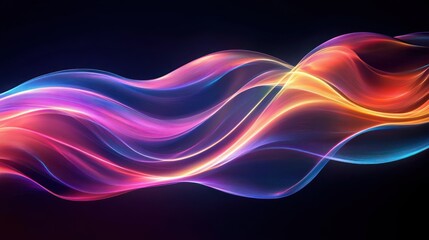Obraz premium Vibrant Fluid Light Waves Abstract Background Modern Neon Art