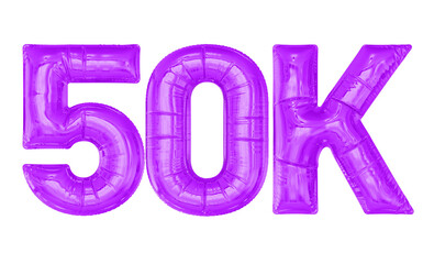 50K Follow Purple Balloon 3d