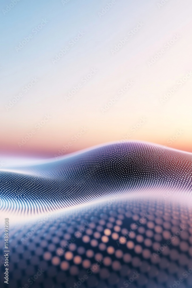 Aufkleber abstract quantum grid surreal futuristic landscape with soft gradient horizon