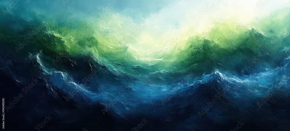 Aufkleber vibrant abstract green blue gradient background dreamy atmosphere soft lighting dynamic composition