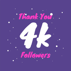 Thank you for 4k followers vector social media posts