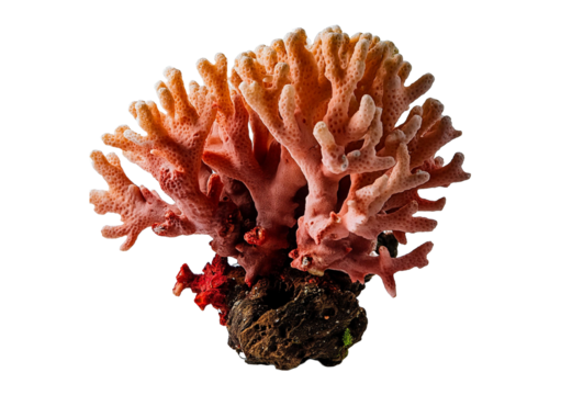 Coral isolated on transparent or white background