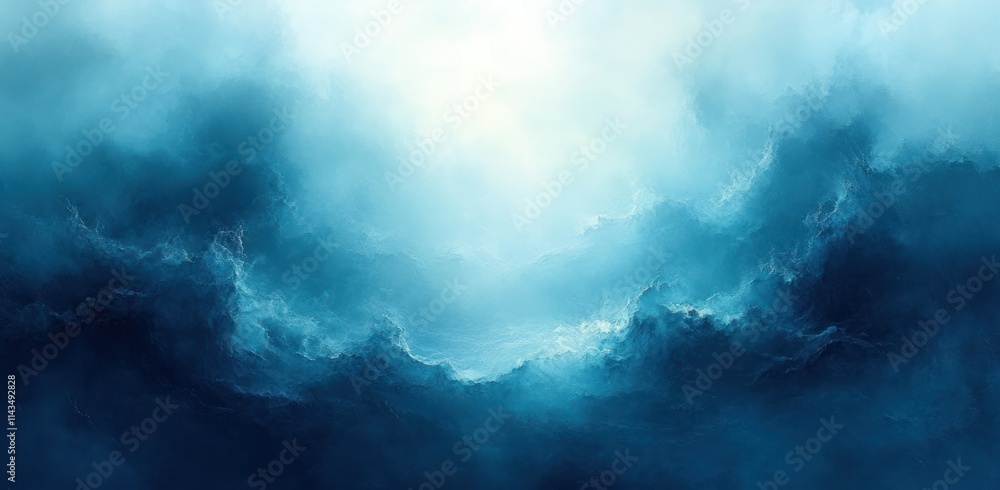 Poster Gradient Background in Teal Green and Blue Soft Textured Noise Retro Design