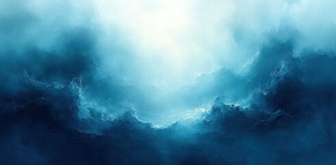 Obraz premium Gradient Background in Teal Green and Blue Soft Textured Noise Retro Design