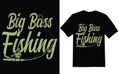 Fishing t-shirt design. Bass Fishing t-shirt design. Graphic design.  Big Bass Fishing t-shirt design. 