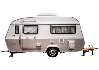 Fototapeta premium Caravan isolated on transparent and white background.