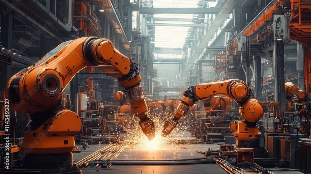 Aufkleber automation and innovation in industrial manufacturing with robotic efficiency and precision in a fut