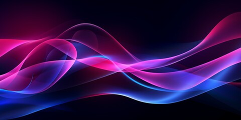 Naklejka premium Abstract Pink and Blue Waves. Flowing, vibrant, dynamic energy. Perfect for technology, music, and design projects. 