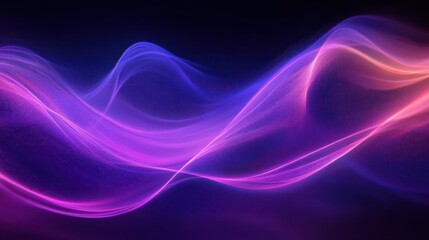 Abstract Flowing Waves of Purple and Blue Light in Digital Art