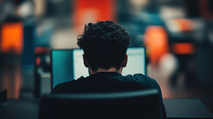Person working at desk with poor posture, emphasizing the importance of ergonomic practices for maintaining health and productivity in the workplace