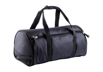 Black sport bag isolated on a transparent or white background