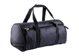 Black sport bag isolated on a transparent or white background