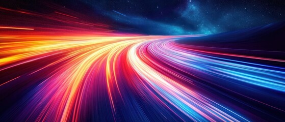 Motorsport Racing Scene with Dynamic Blur and Neon Colors for Racing App and Website Design Background