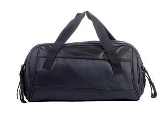 Black sport bag isolated on a transparent or white background