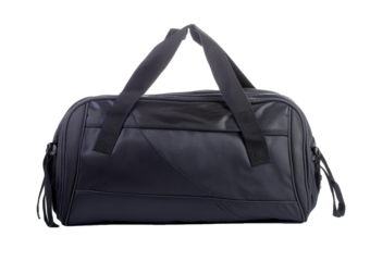 Black sport bag isolated on a transparent or white background
