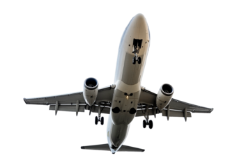 A plane taking off, isolated on a transparent or white background