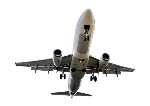 A plane taking off, isolated on a transparent or white background