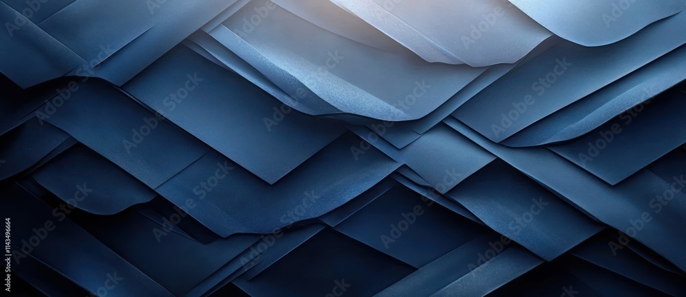 Poster geometric abstract background with dark blue gradient and black lines in modern minimalist style