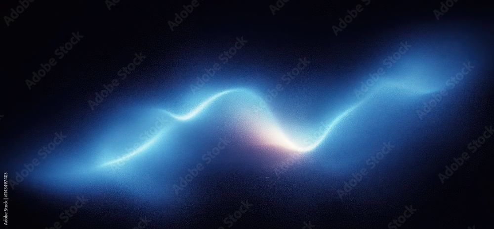 Poster glowing blue abstract design with smooth gradients and ethereal atmosphere on dark background