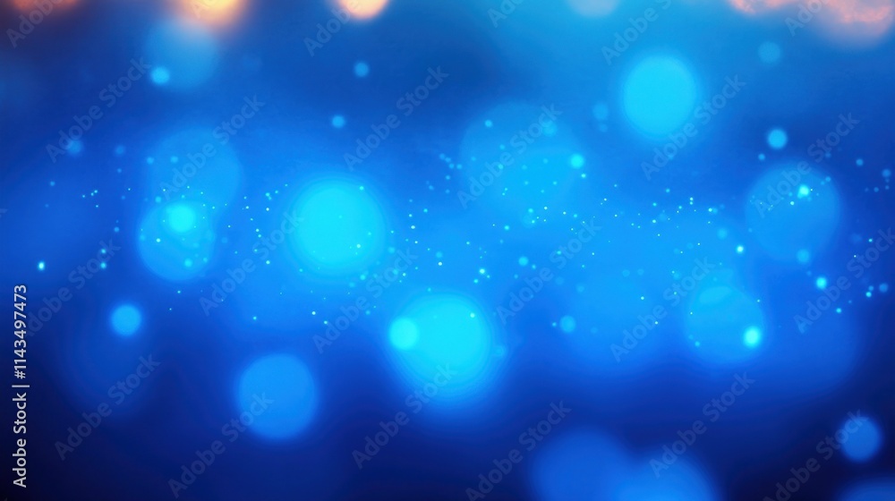 Poster blue abstract background material with soft bokeh circles and gentle ambient light