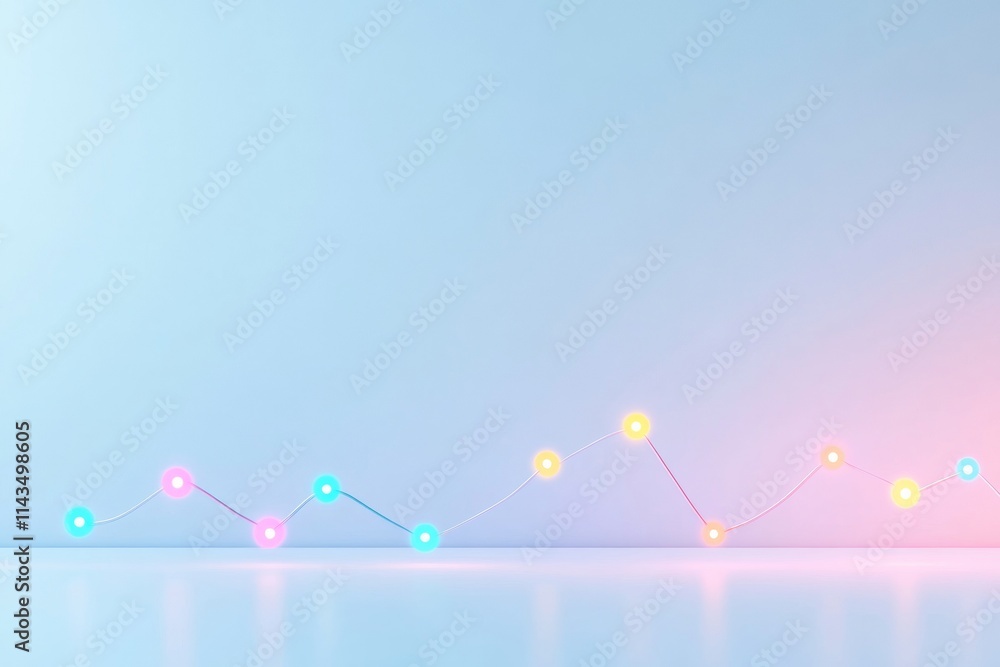 Aufkleber minimalist pastel data visualization with abstract flowing lines