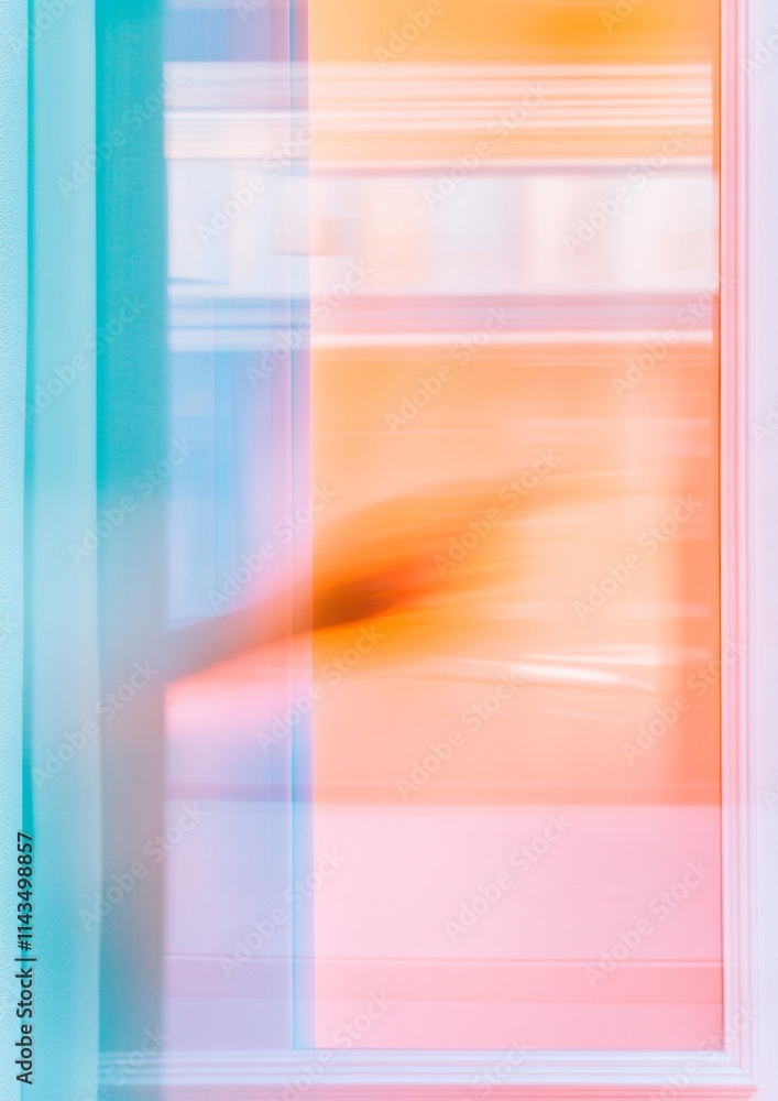 Aufkleber Soft Pastel Gradients with Blurred Abstract Geometry in Minimalist Finance Concept