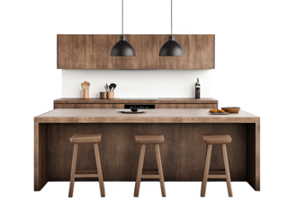 Sleek and modern kitchen design with counter seating stylish bar stools for casual dining