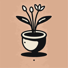 flower in a pot illustration