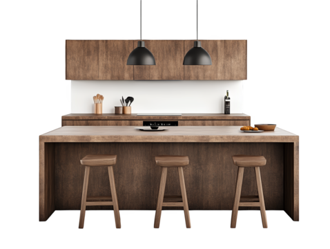 Sleek and modern kitchen design with counter seating stylish bar stools for casual dining