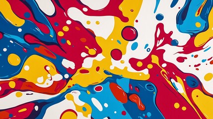 Vivid Abstract Art Splashing Colorfully Bold Digital Painting. AI Generated