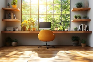 horizontal, indoors, no people, window, office, modern, technology, design, light - natural phenomenon, office chair, desk, furniture, color image, business, architecture, table, corporate business,