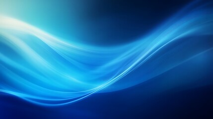 Fototapeta premium Waving blue futuristic abstract digital painting.. AI Generated