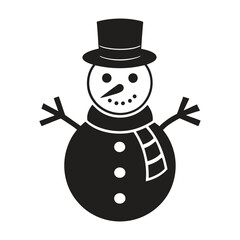 Christmas Snowman Silhouette Vector Illustration for Winter and Holiday Themes