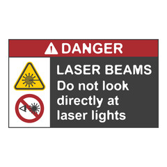 warning laser beam flat symbol