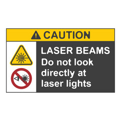 warning laser beam flat symbol