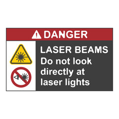 warning laser beam flat symbol